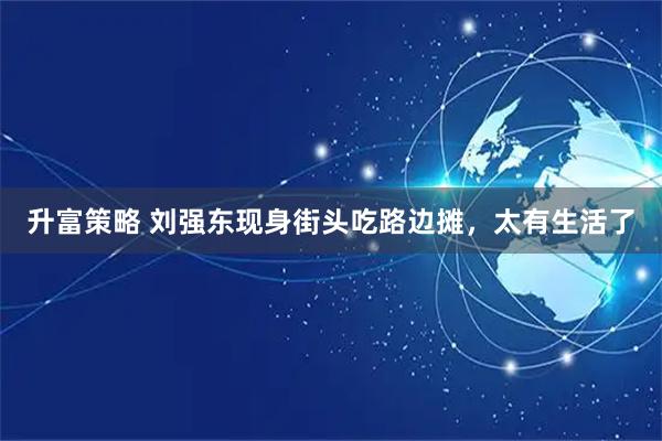 升富策略 刘强东现身街头吃路边摊，太有生活了
